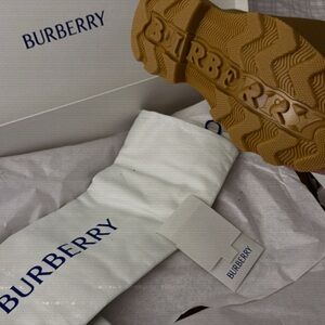 Burberry White and Brown Sneakers